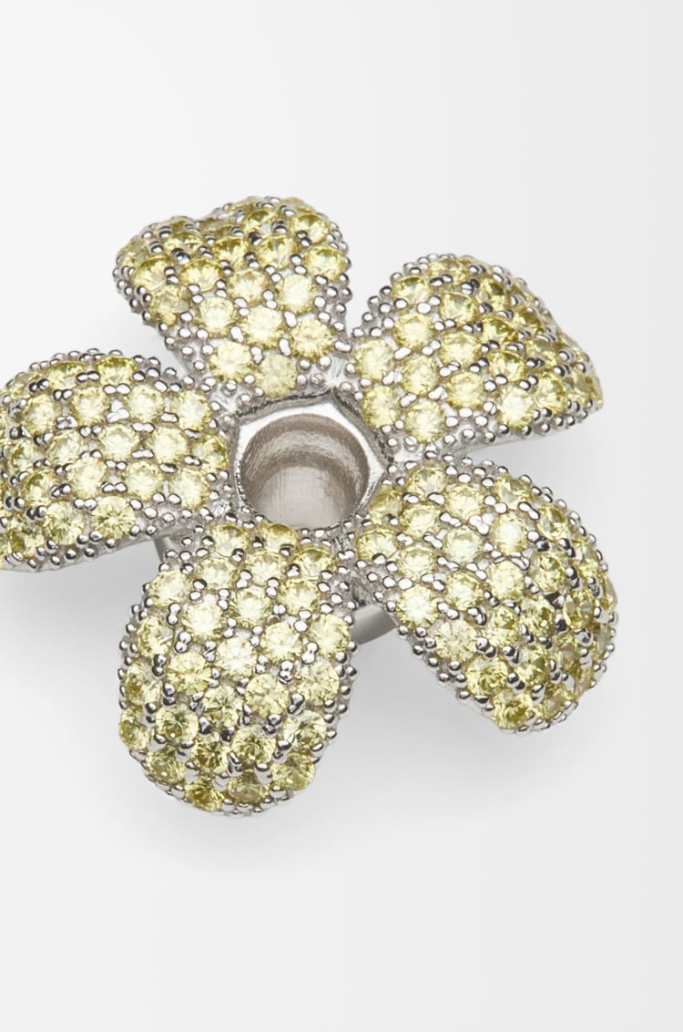 LOEWE Flower Hat pendant in sterling silver and crystals Silver/Yellow