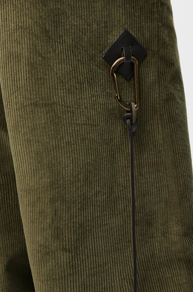 LOEWE Low crotch trousers in cotton and cashmere Khaki Green