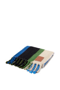 LOEWE Stripe blanket in mohair and wool Green/Multicolor