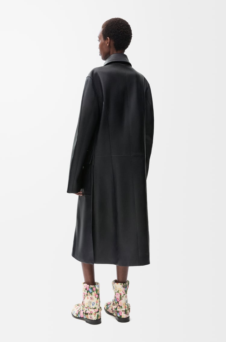 LOEWE Double-breasted coat in nappa lambskin Marine