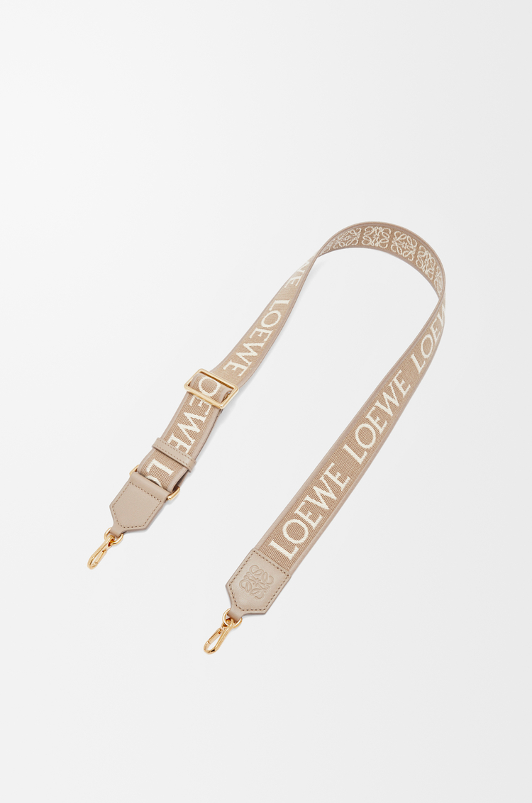 LOEWE Tracolla Anagram in jacquard e pelle di vitello Sabbia