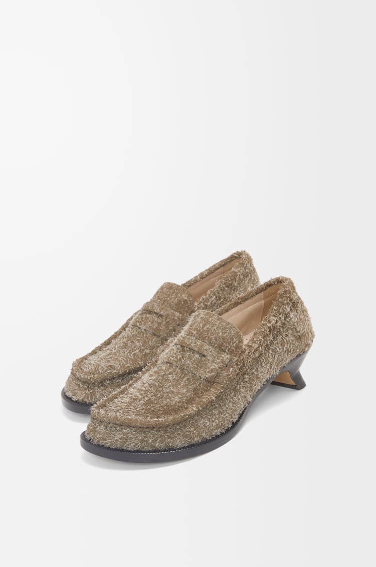 LOEWE Campo loafer in brushed suede Khaki Green