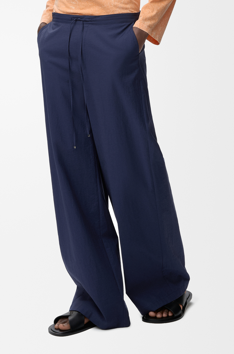 LOEWE 棉质混纺抽绳长裤 海军蓝