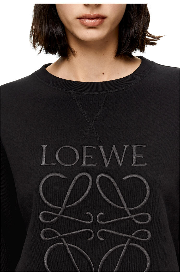 LOEWE Sudadera en algodón con Anagrama de LOEWE bordado Negro pdp_rd