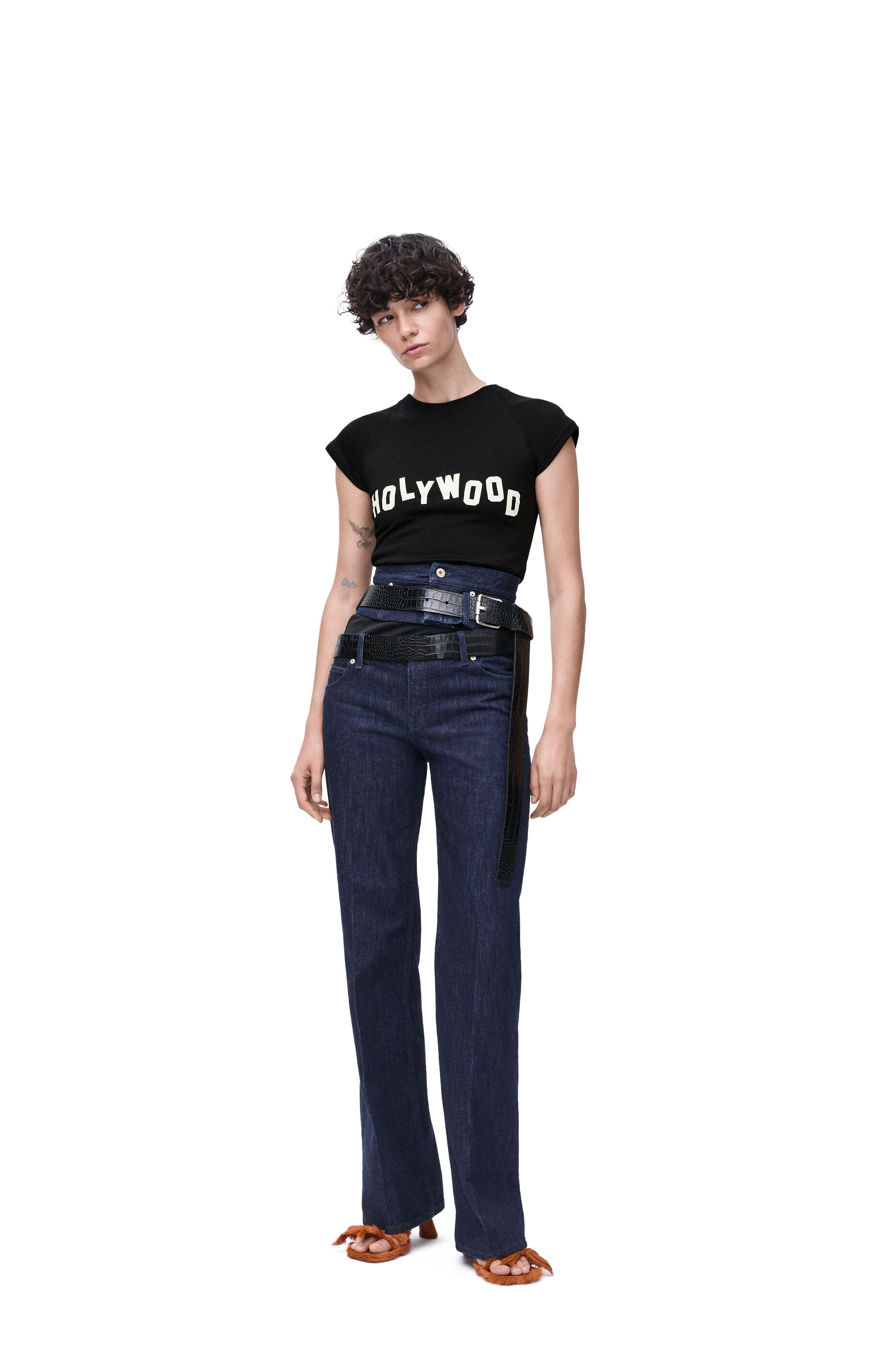 Small fit T-shirt in cotton and viscose Black - LOEWE