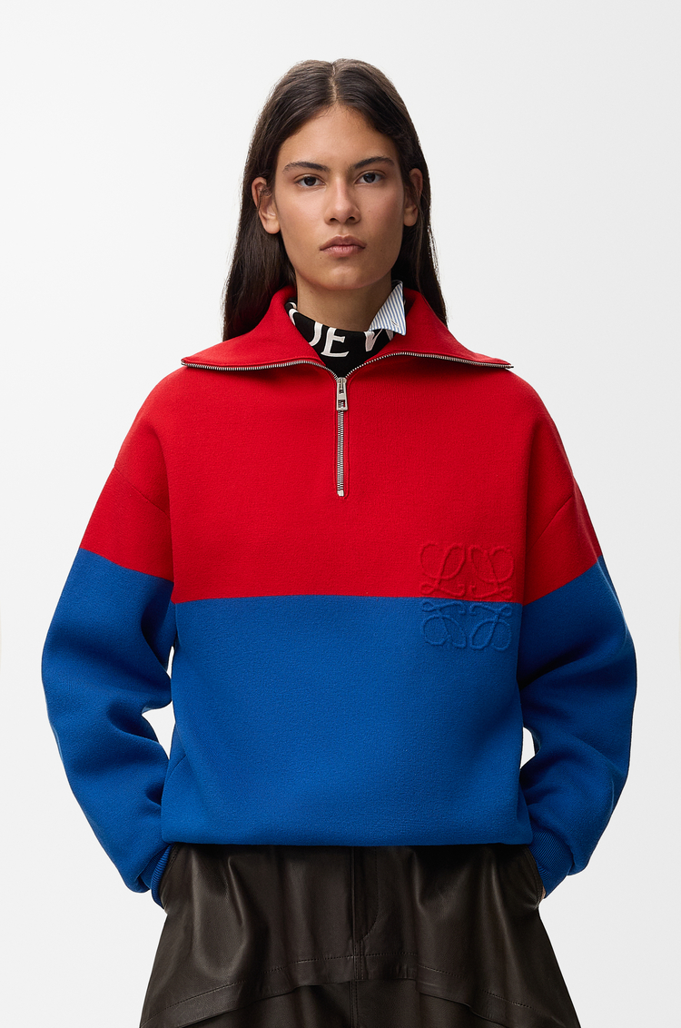 LOEWE セーター（コットン） レッド/ブルー