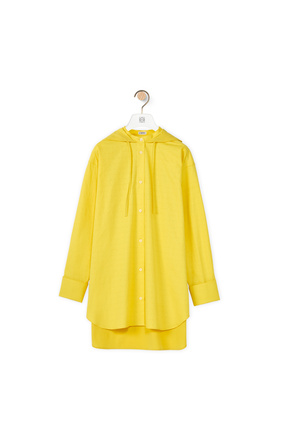 LOEWE Camisa en algodón y jacquard de Anagrama con capucha Amarillo
