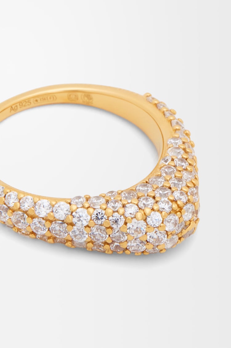 LOEWE Stirrup ring in sterling silver and crystals Gold/White