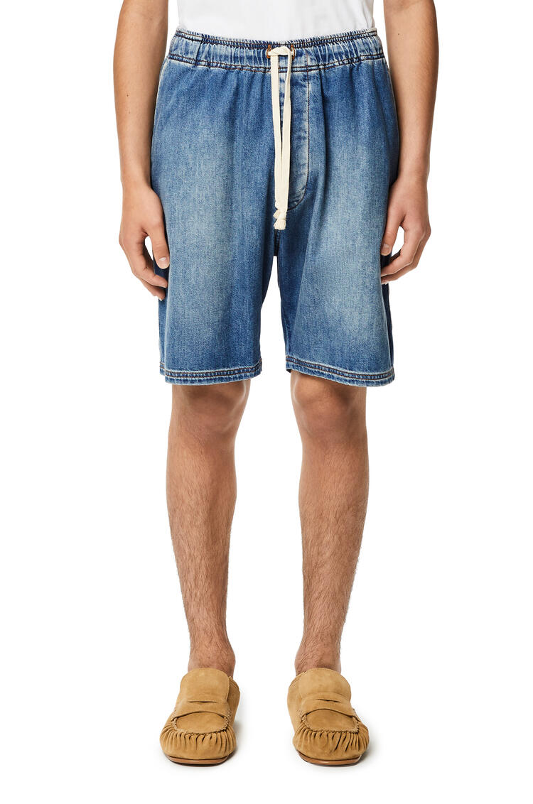 LOEWE Shorts en tejido denim con cordón Azul Jeans pdp_rd