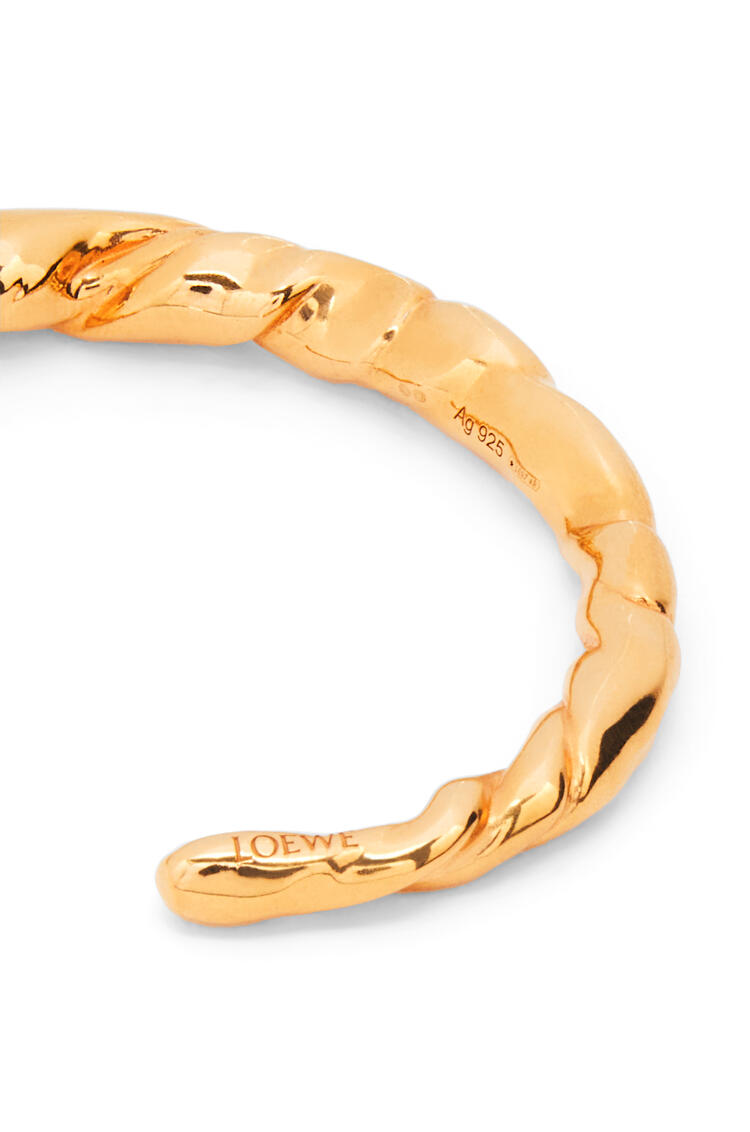 LOEWE Thin nappa twist cuff in sterling silver Gold pdp_rd