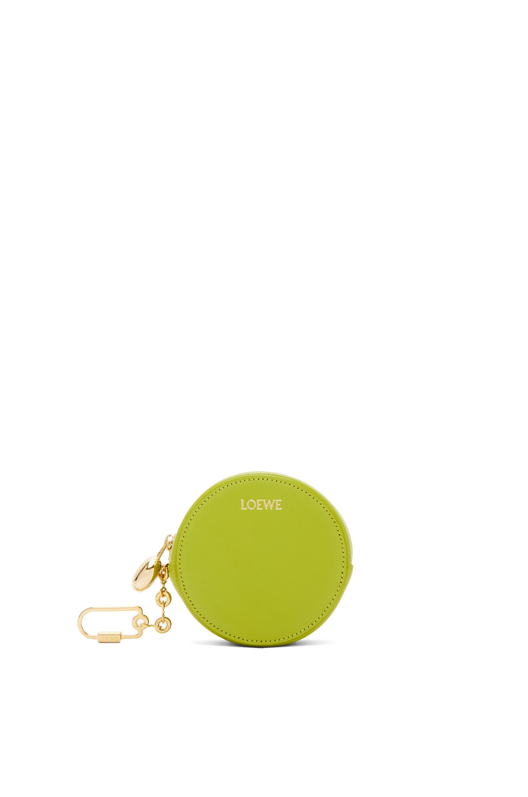 Pebble cookie key holder in shiny nappa calfskin Meadow Green LOEWE
