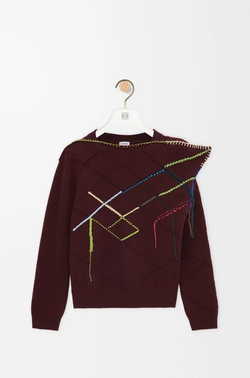 LOEWE 스웨터 - 울 버건디