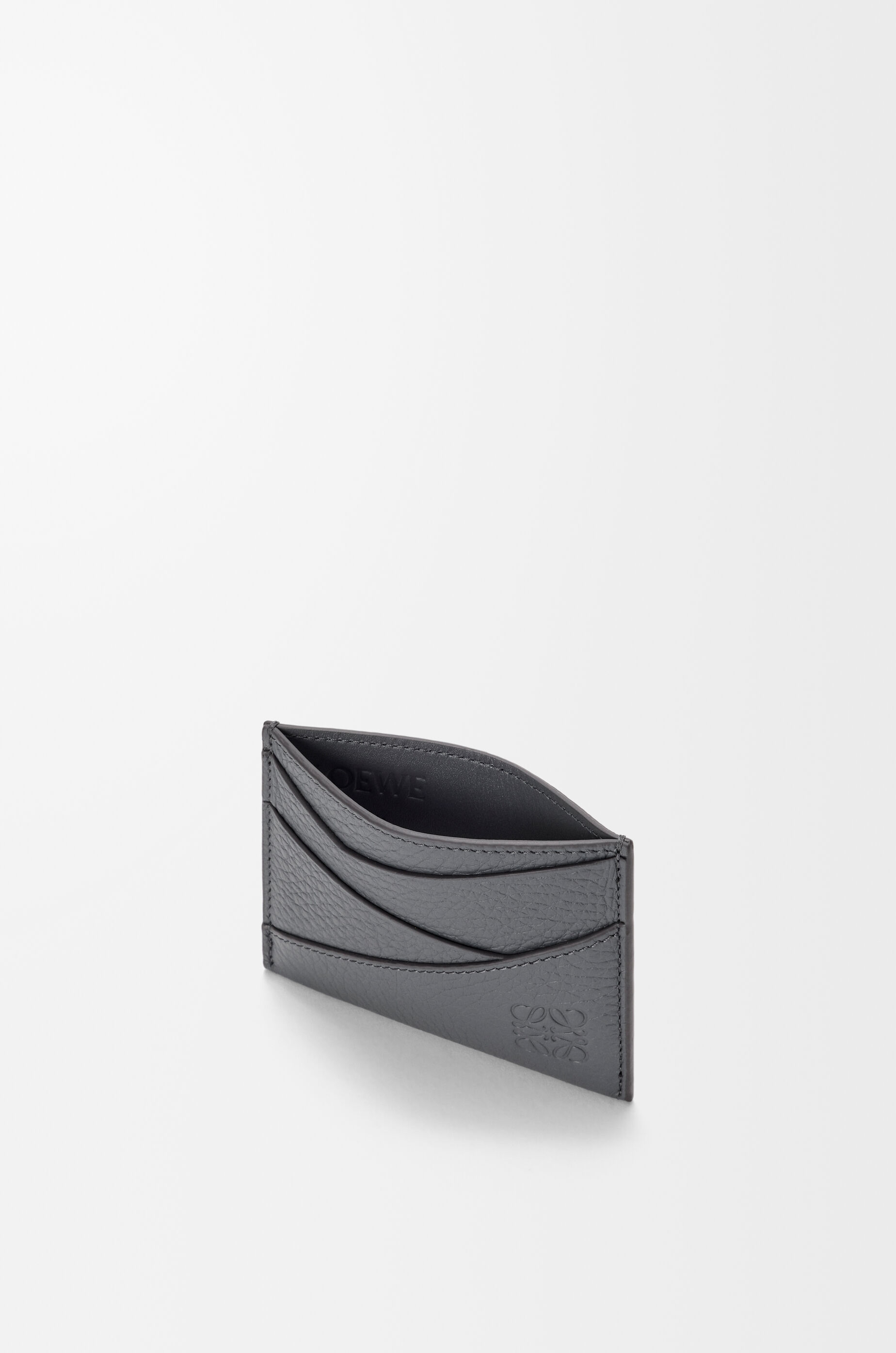 Puzzle plain cardholder in supple grained calfskin Grey - LOEWE