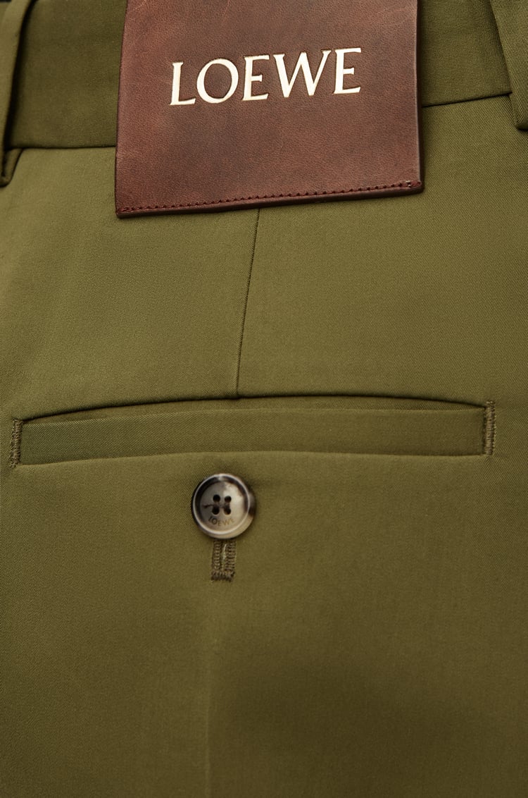 LOEWE Trapeze shorts in cotton and silk Khaki Green