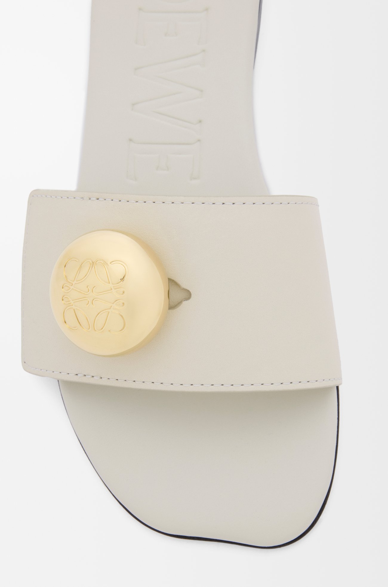 LOEWE Pebble slide in soft calfskin Sea Salt