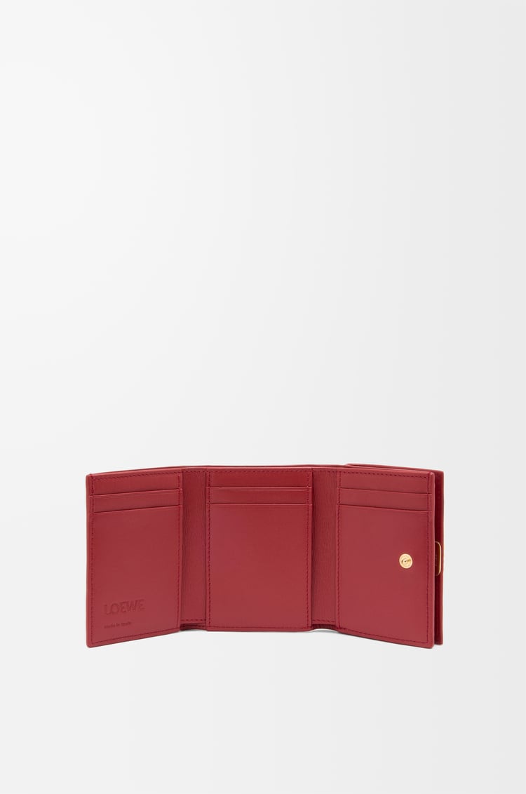 LOEWE Puffer Anagram trifold wallet in shiny nappa calfskin Burnt Red