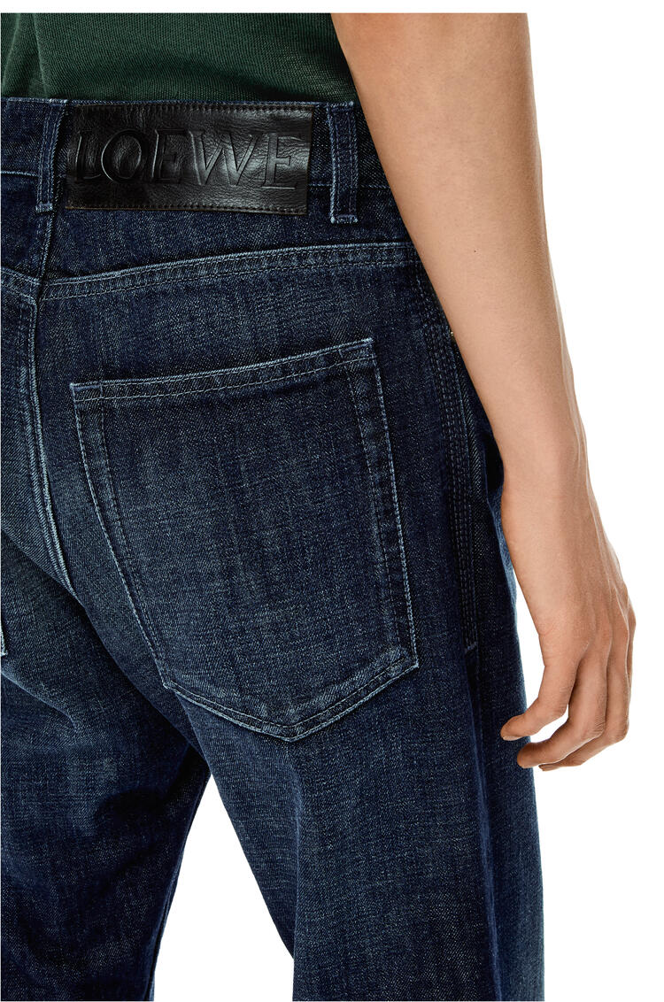 LOEWE Tapered vintage wash jeans in cotton Blue Denim pdp_rd