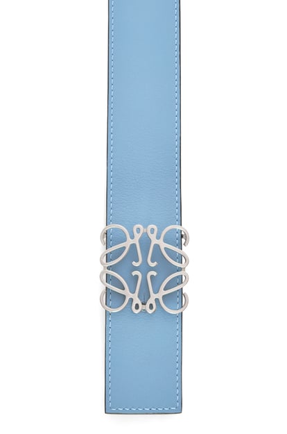LOEWE Reversible Anagram belt in soft grained calfskin and smooth calfskin Onyx/Olympic Blue/Satin Pallad plp_rd