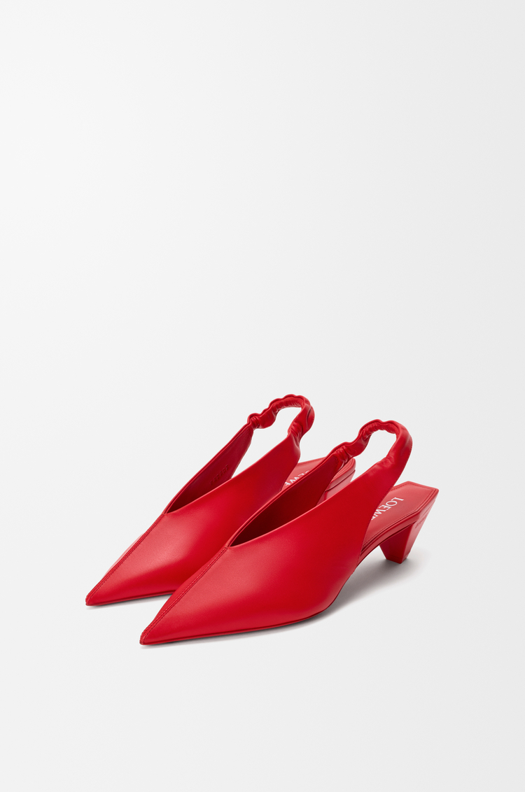 LOEWE Origami Cubic slingback in lambskin Red