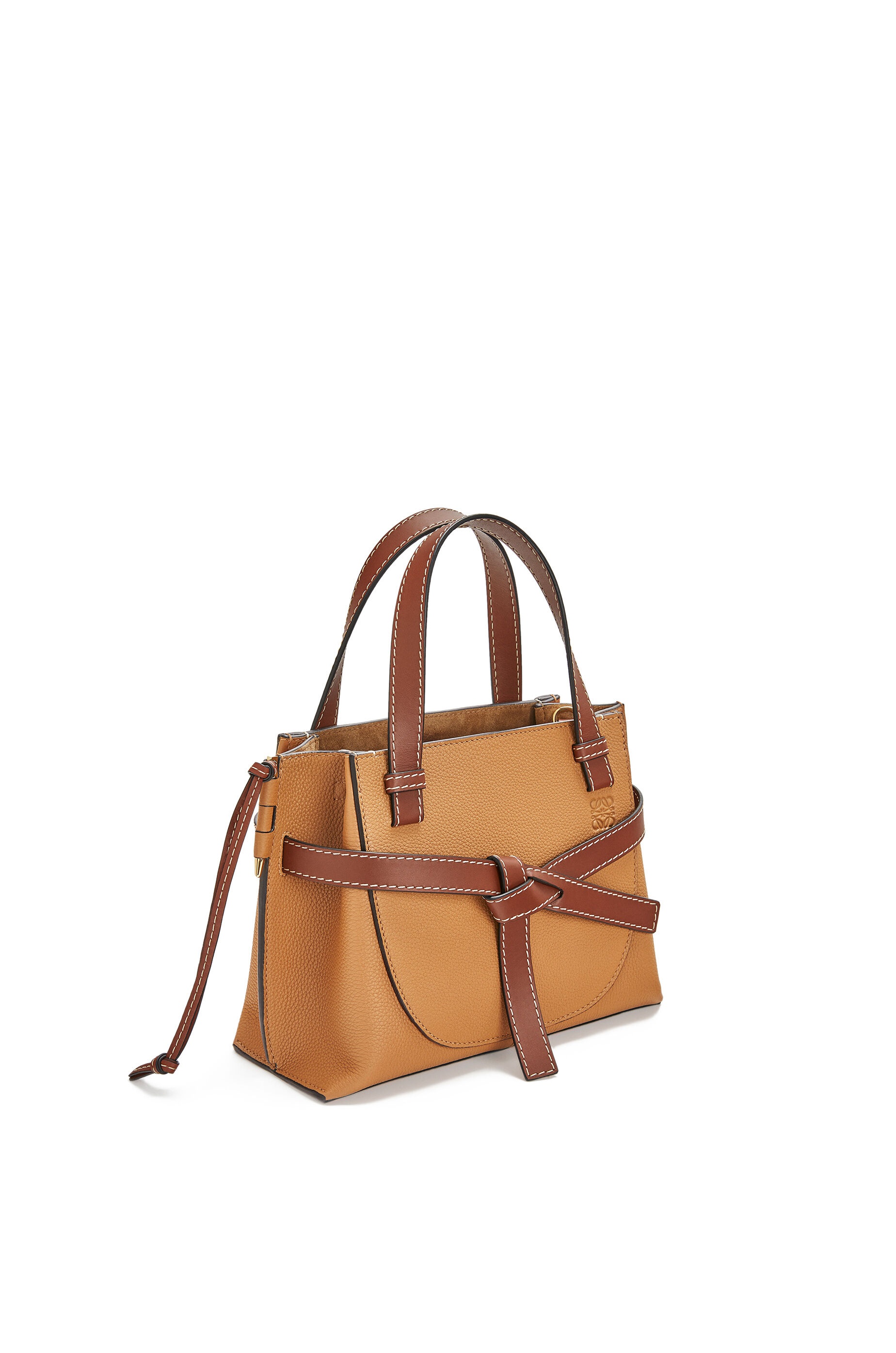 Mini Gate Top Handle bag in soft grained calfskin Light Caramel LOEWE