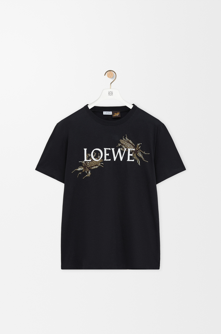 LOEWE 棉质装饰 T 恤 黑色