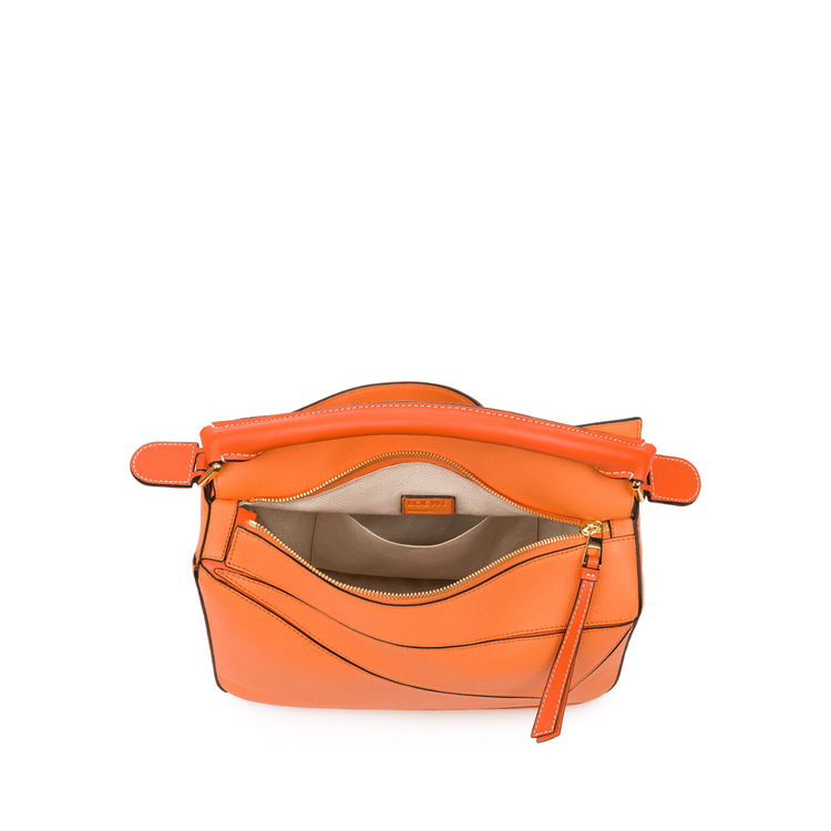 LOEWE Puzzle bag in soft grained calfskin Apricot/Orange