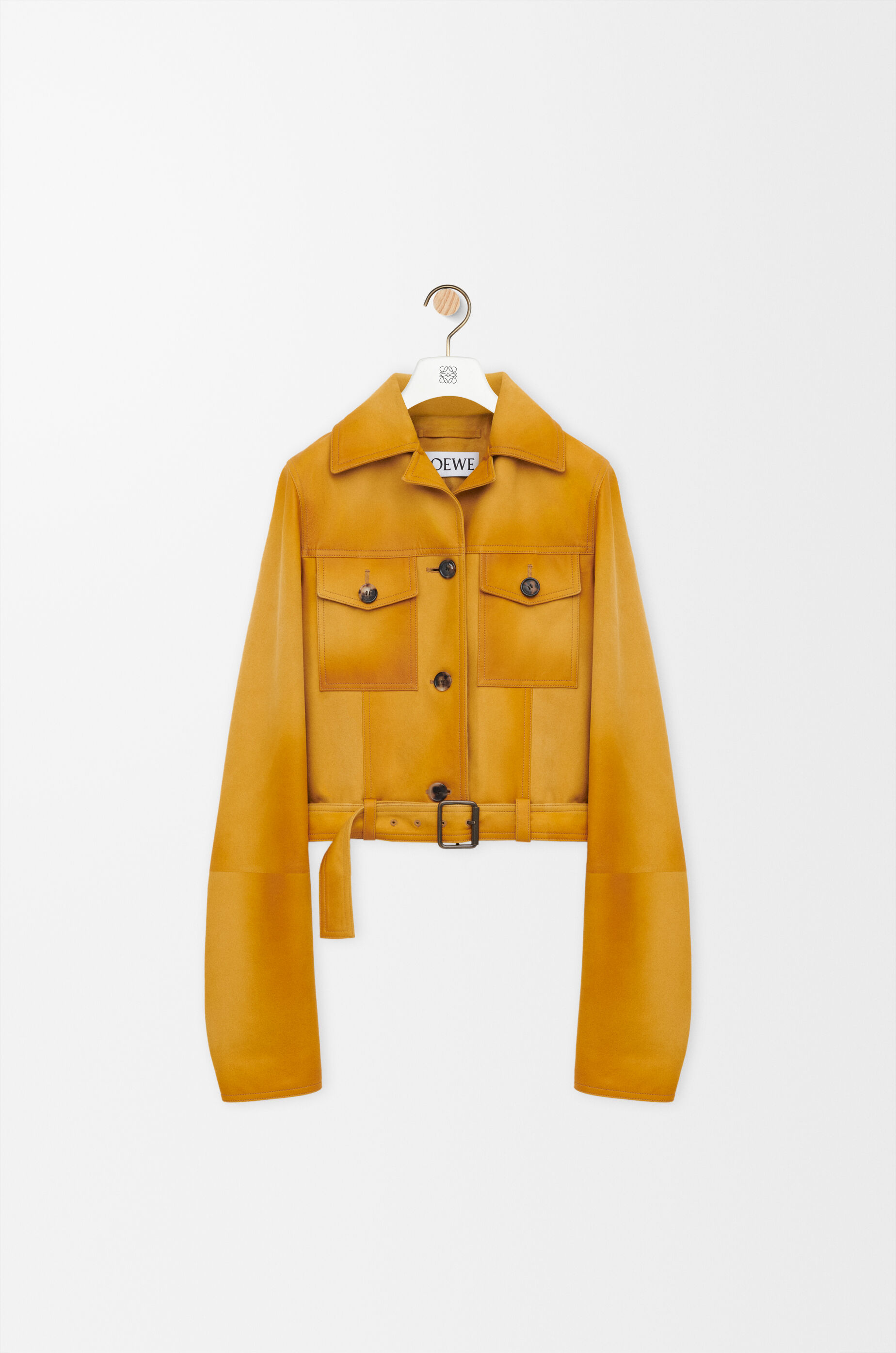 クロップド ジャケット（スエードラム） ブラウン - LOEWE