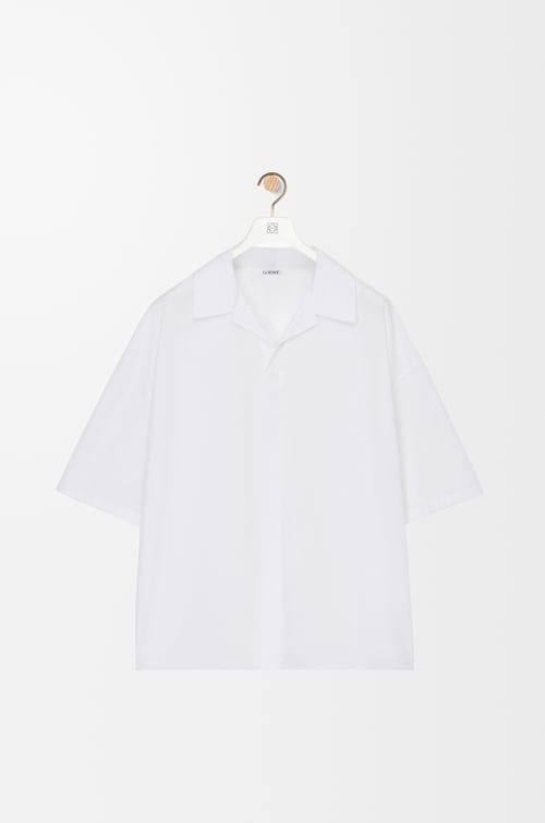 LOEWE Camisa de manga corta en algodón Blanco