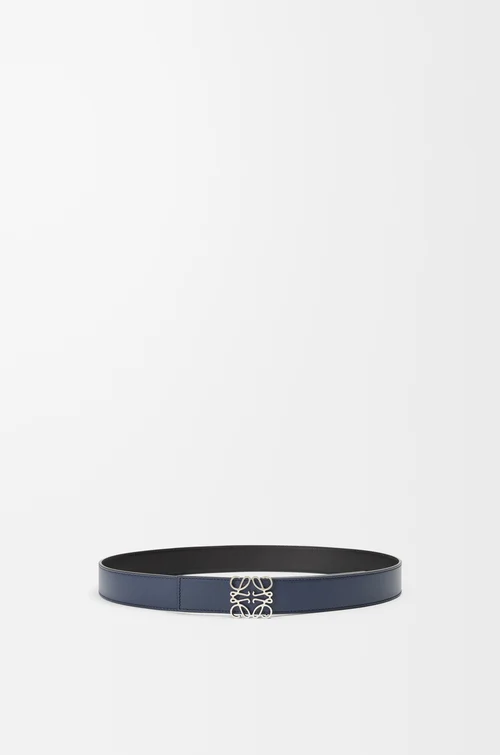 LOEWE Reversible Anagram belt in smooth calfskin Ocean/Black/Palladium