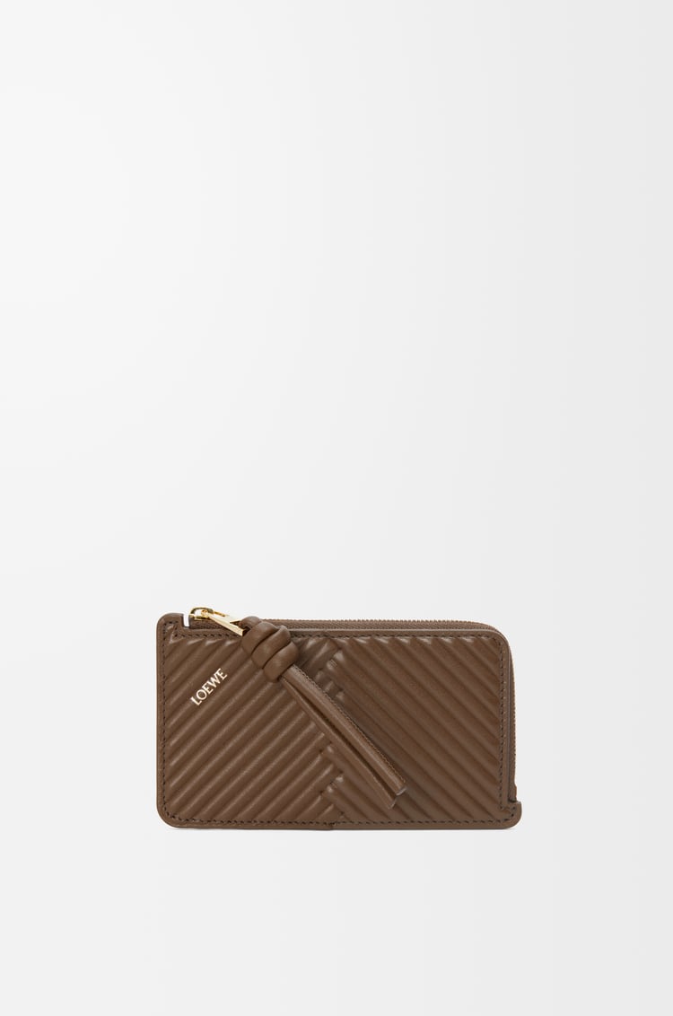 LOEWE Porte-cartes et monnaie Knot en cuir de veau nappa brillant Toundra