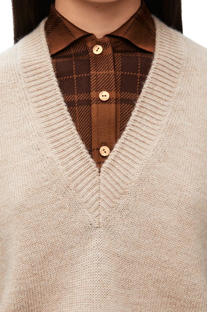 LOEWE Trompe l'oeil sweater in wool and silk Beige/Brown plp_rd
