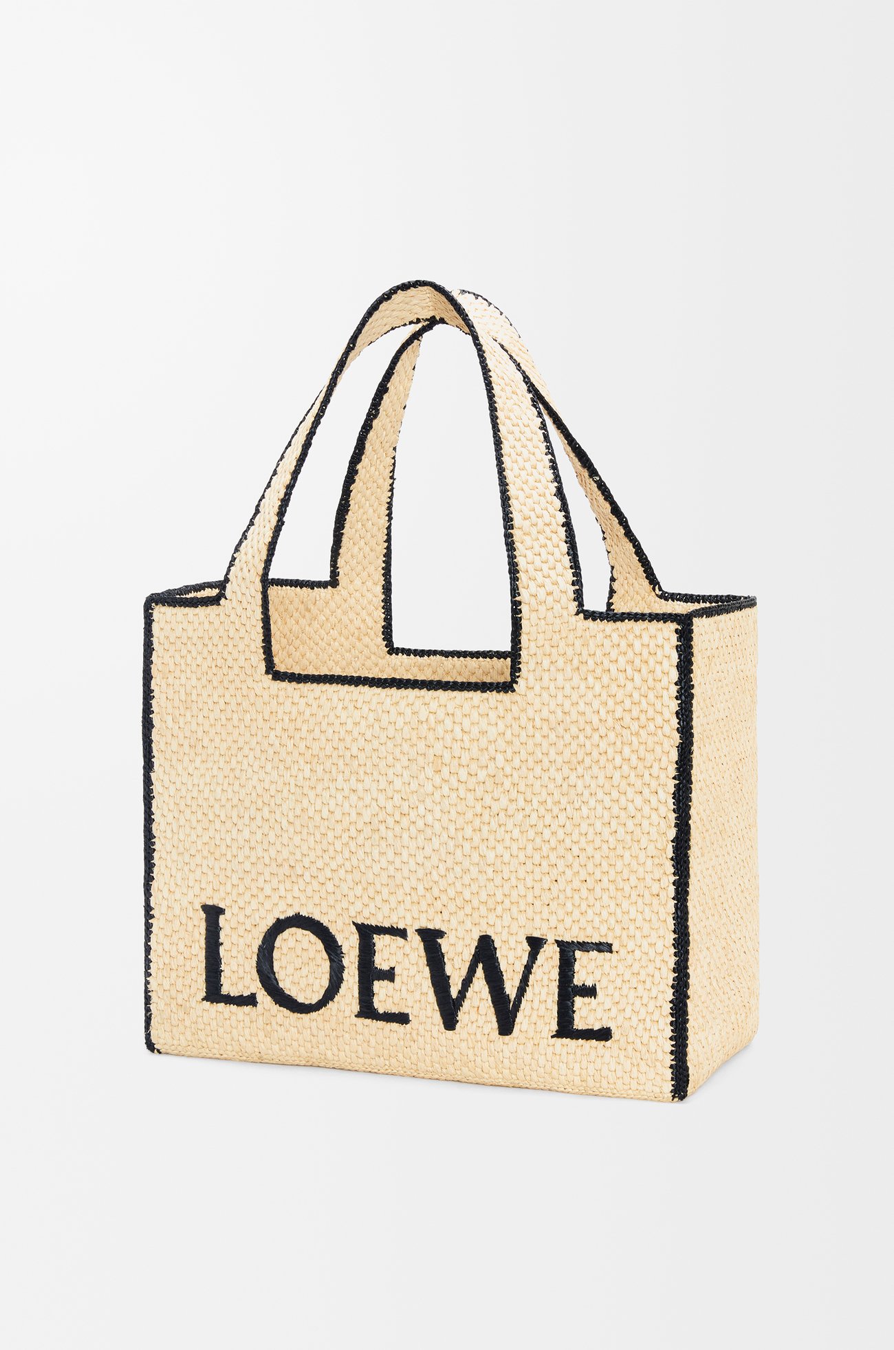 LOEWE Large LOEWE Font tote in raffia Natural