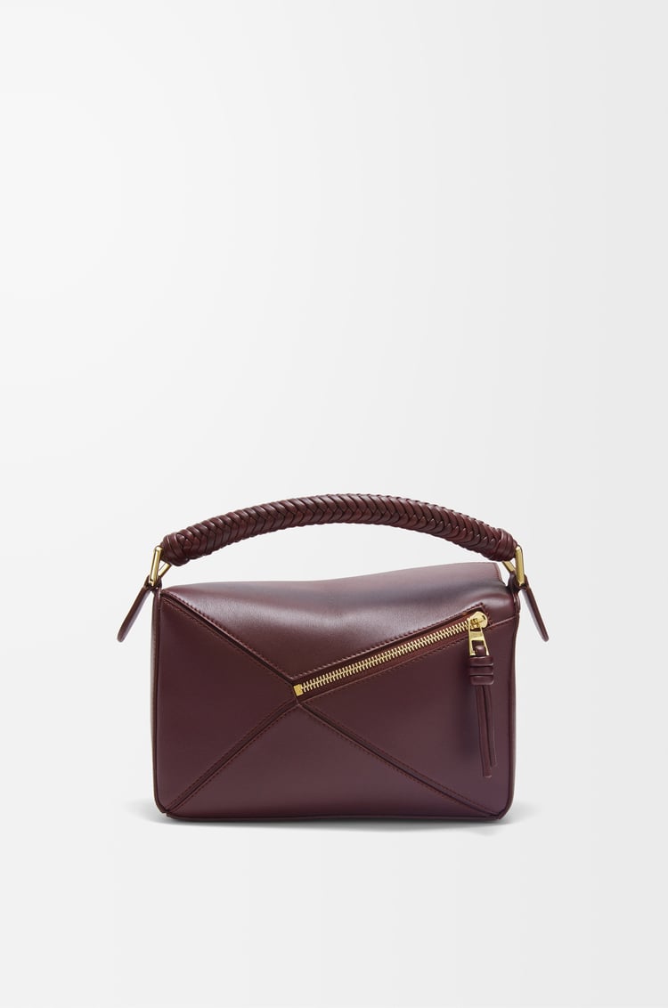 LOEWE Bolso Puzzle pequeño en piel de ternera Burdeos Oscuro