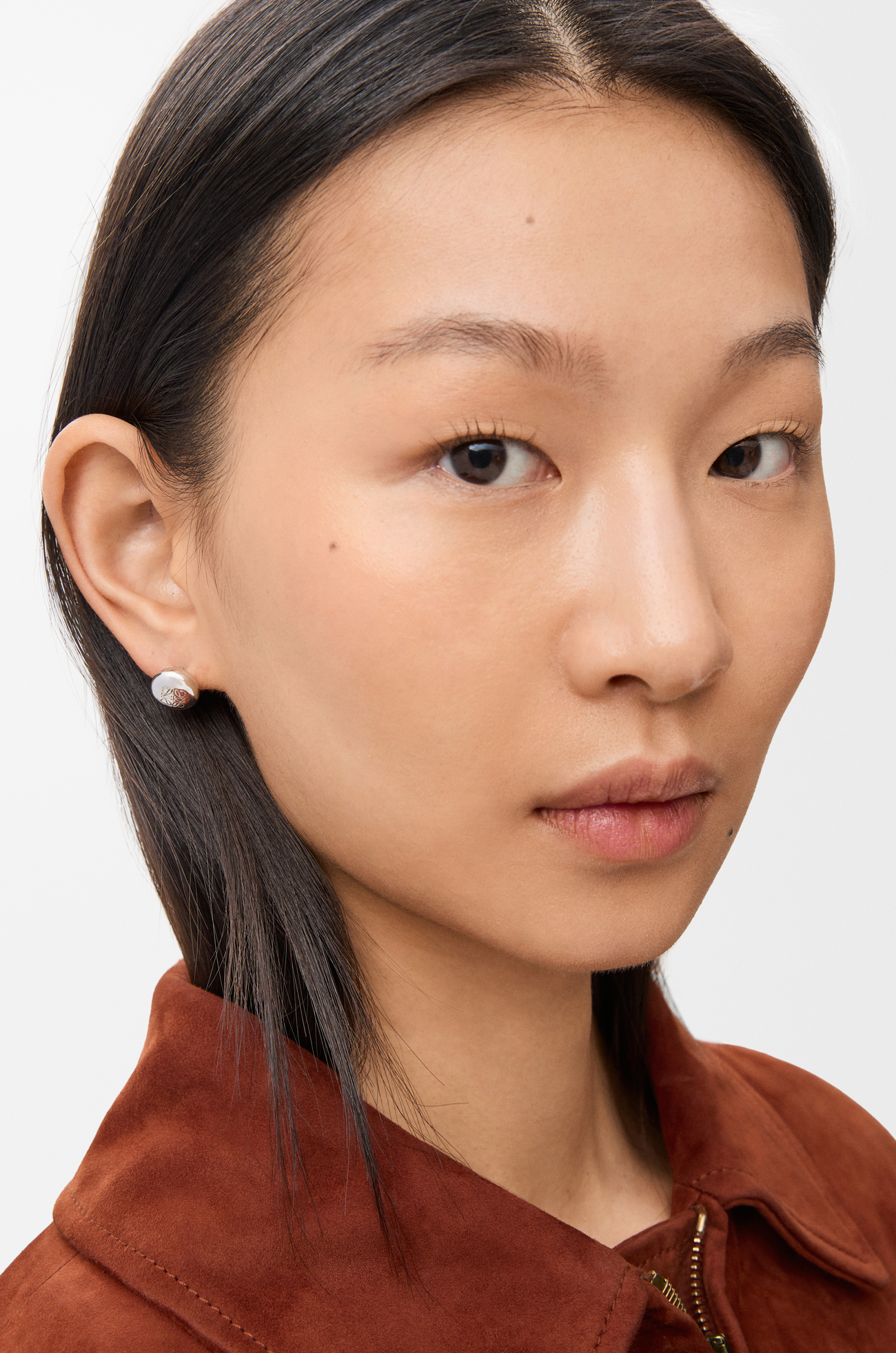 LOEWE Anagram Pebble stud earrings in sterling silver Silver