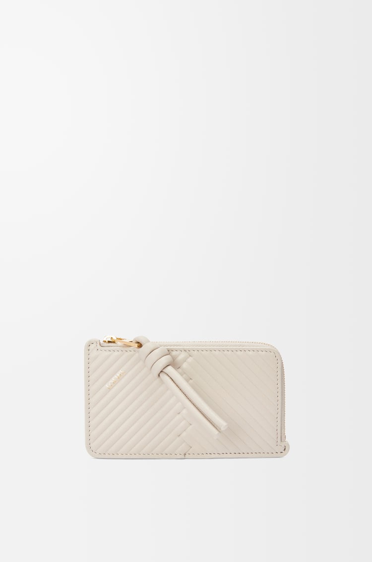 LOEWE Knot coin cardholder in shiny nappa calfskin Light Oat