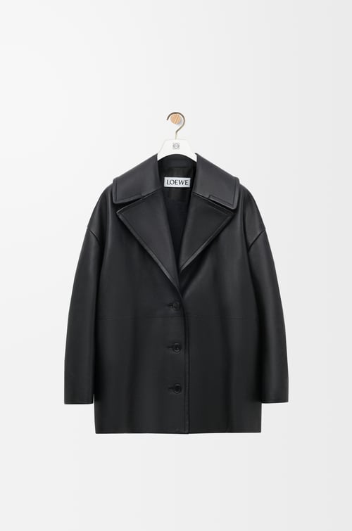 LOEWE Short coat in nappa lambskin Black plp_rd