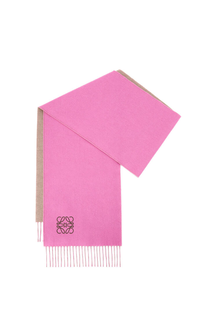 LOEWE バイカラー スカーフ (ウール&カシミヤ) Pink/Camel