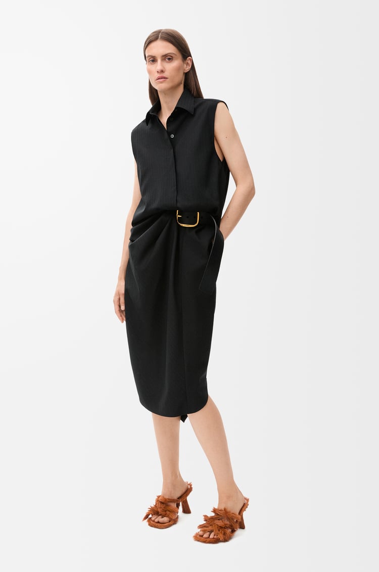 LOEWE ベルテッド ドレス（ウール） ブラック
