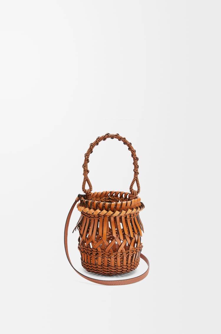 LOEWE Small Fringes Bucket bag in calfskin Tan