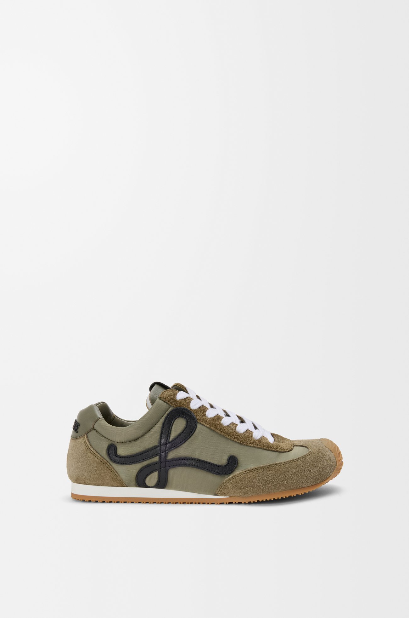 LOEWE Ballet Runner 2.0 in nylon and calfskin Light Khaki/Black/White