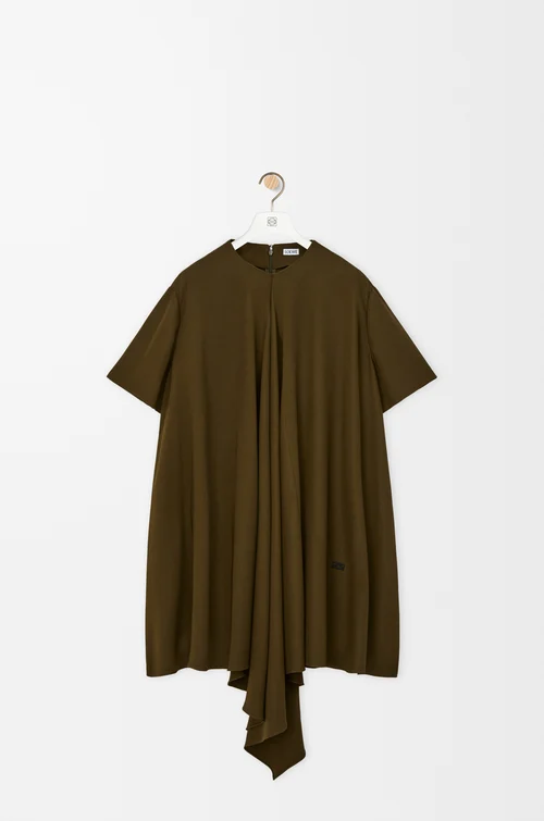 LOEWE Dress in stretch viscose Khaki Green