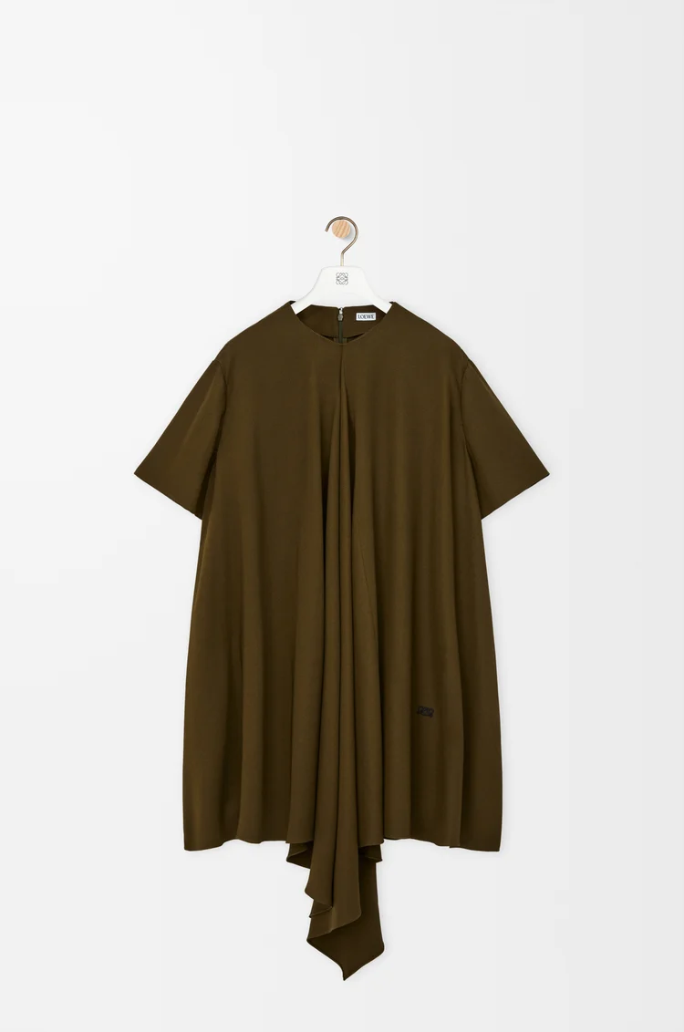 LOEWE Dress in stretch viscose Khaki Green