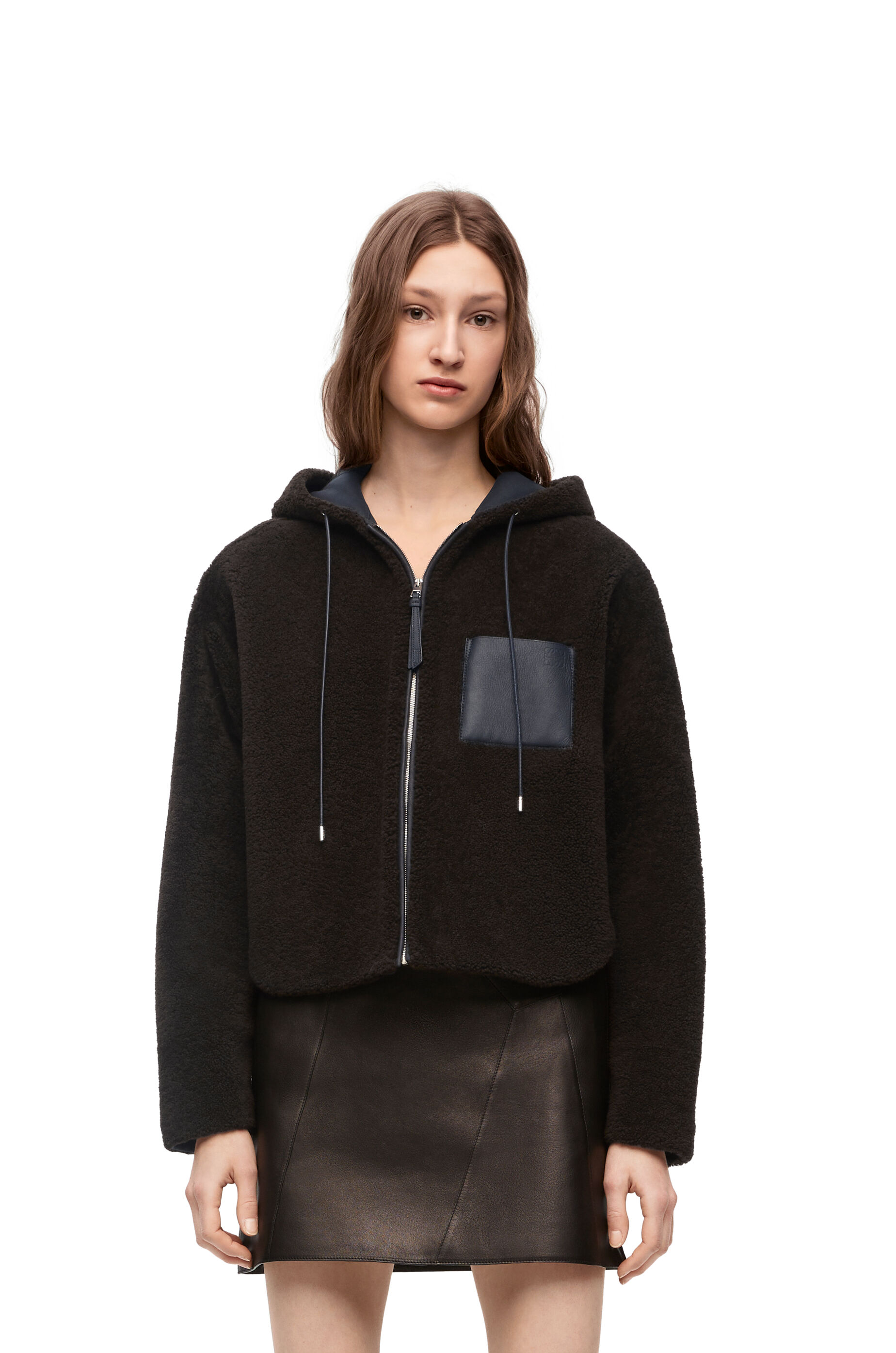 Loewe Women s Shearling Jacket Black Casual Jackets