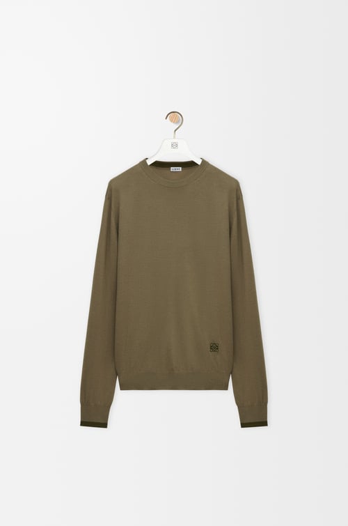 LOEWE Jersey en lana Verde/Verde Caqui