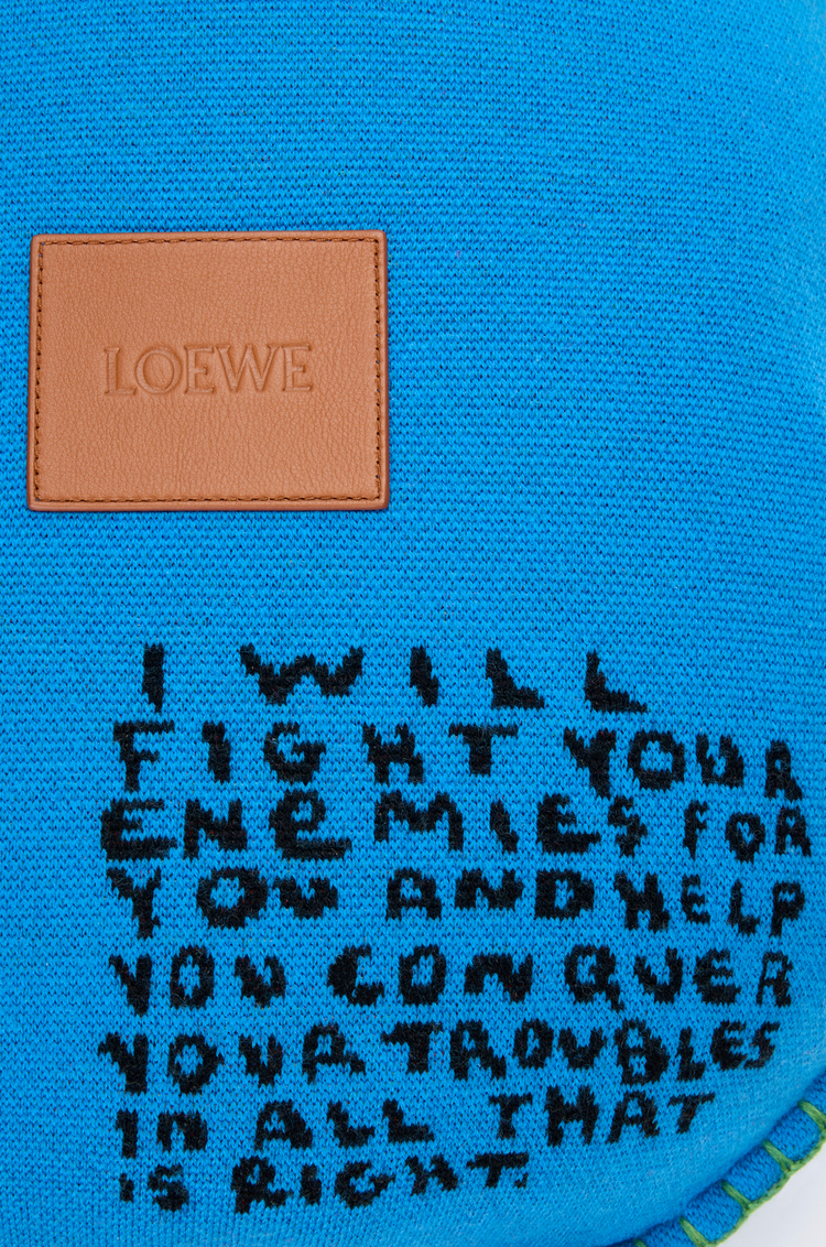 LOEWE Cushion in wool Seaside Blue/Multicolor