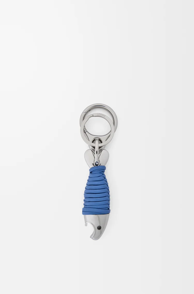 LOEWE Fish keyring bottle opener Silver/Seaside Blue
