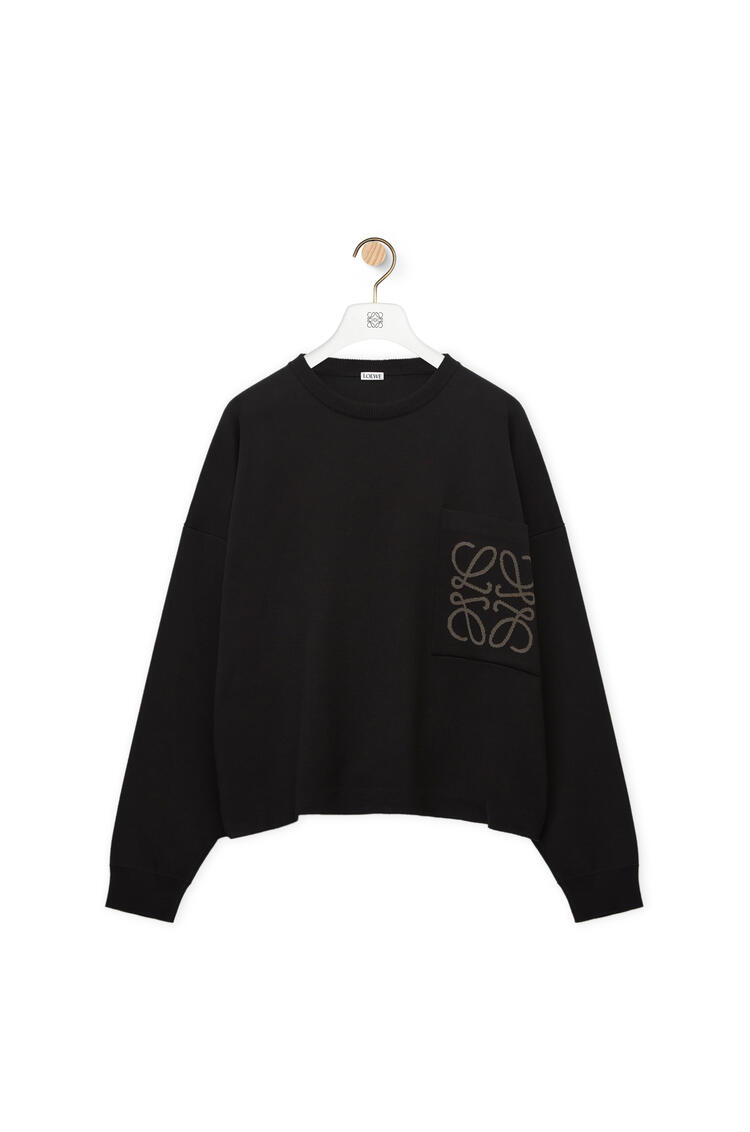 LOEWE Anagram pocket sweater in cotton and viscose Black