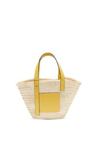 LOEWE Basket bag in raffia and calfskin Dark Yellow