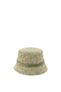 LOEWE Sombrero de pescador Anagram en jacquard y piel de ternera Verde/Verde Aguacate