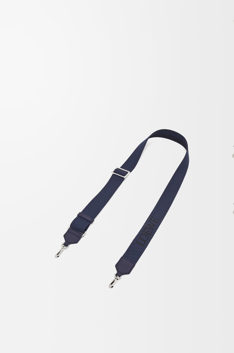 LOEWE LOEWE シェブロン ウェビング ストラップ（ウール&カーフ） アビスブルー/ブラック